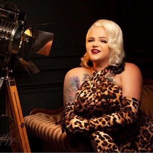 Leopard Print Halter Dress with Gloves